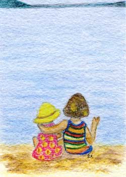 "Friends" by Sharon Feathers, Ringle WI - Watercolor